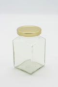 Glas fyrkantigt 260 ml med guldlock 58mm