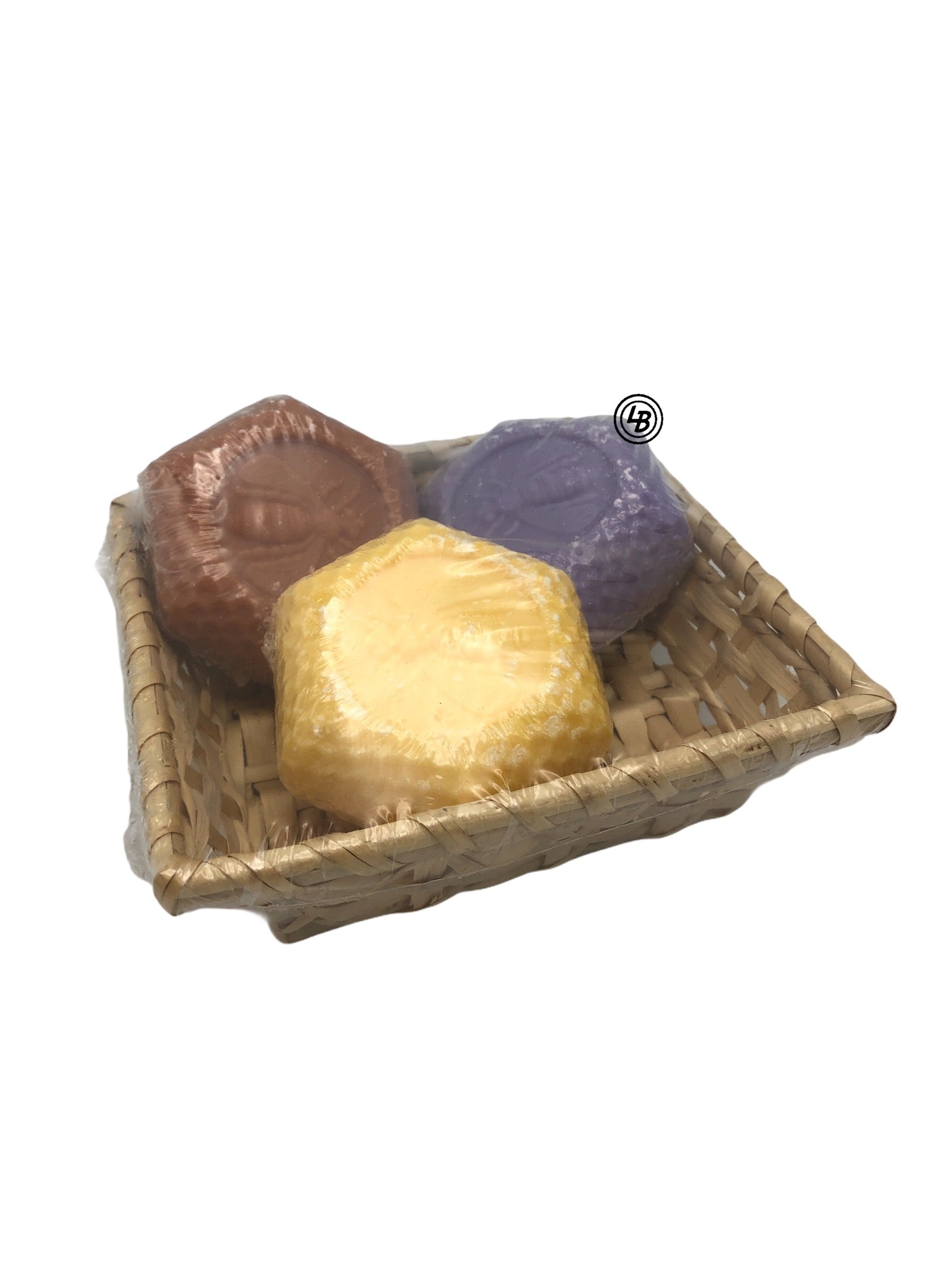 Presentkorg honungstvål 3-pack