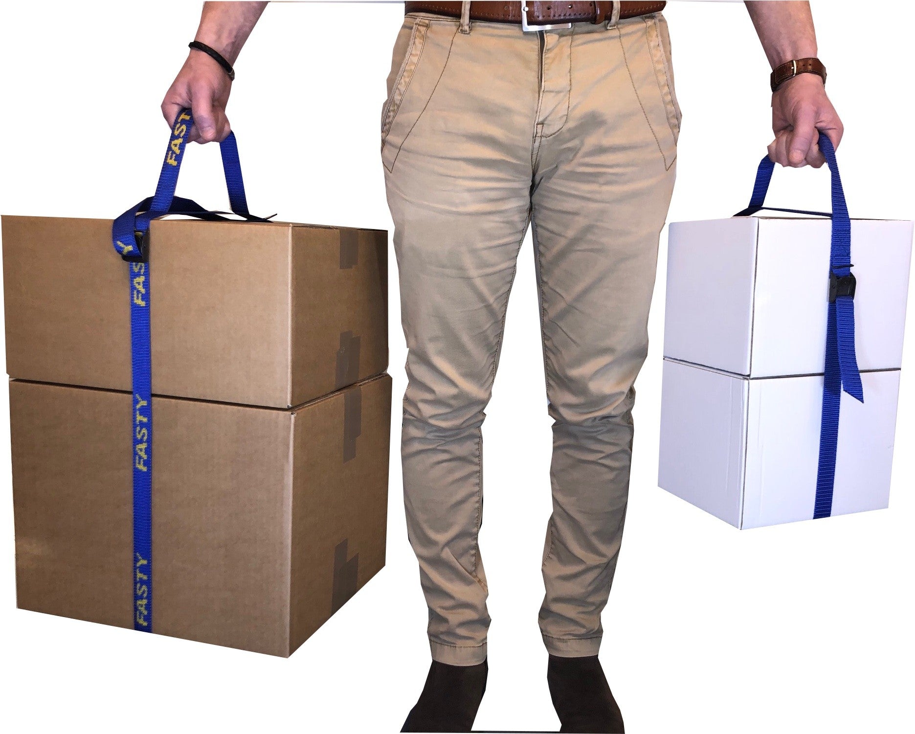 Spännrem med handtagsband 200cm blå(400kg) 2-pack