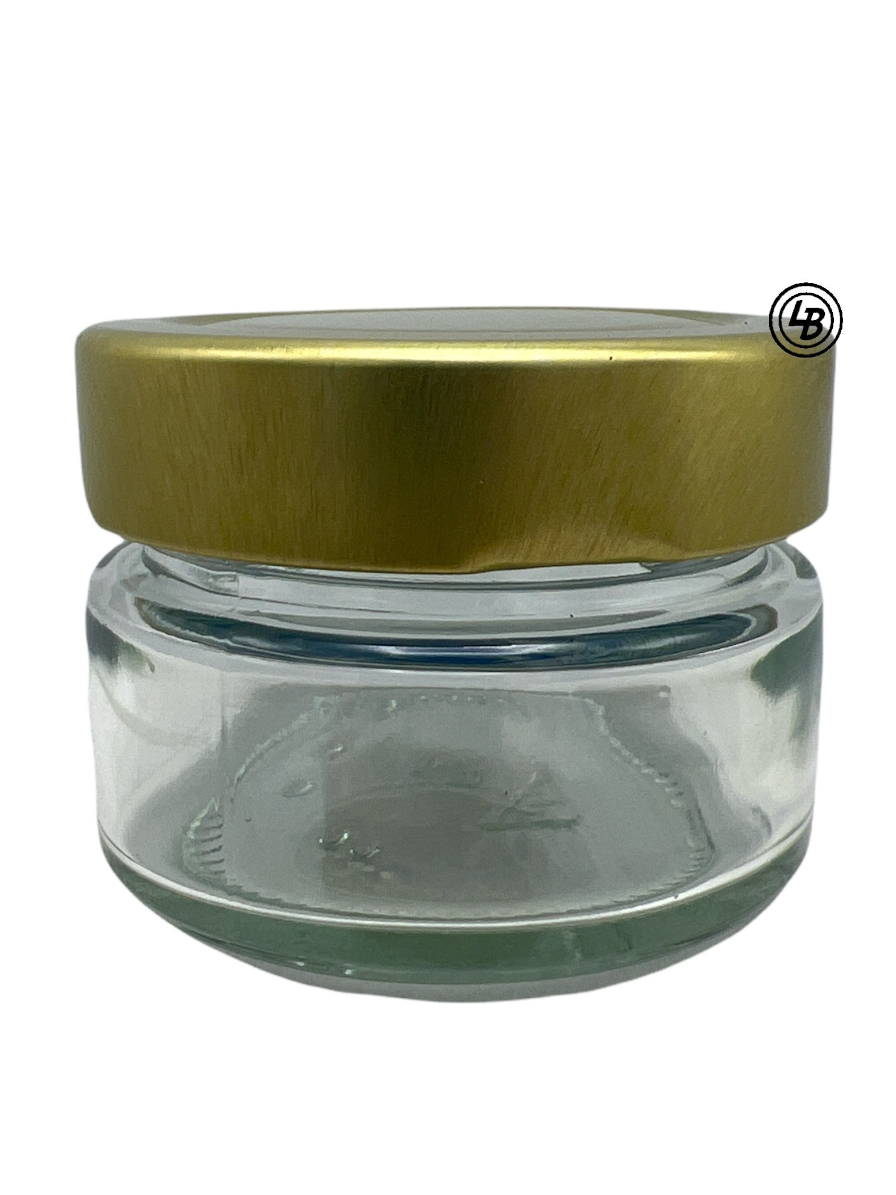 Glas 75ml med 58mm guldlock