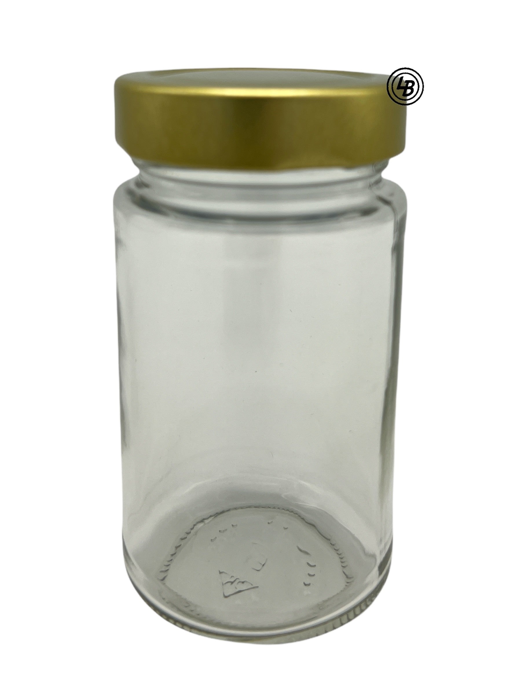 Glas 250 ml med 58mm guldlock