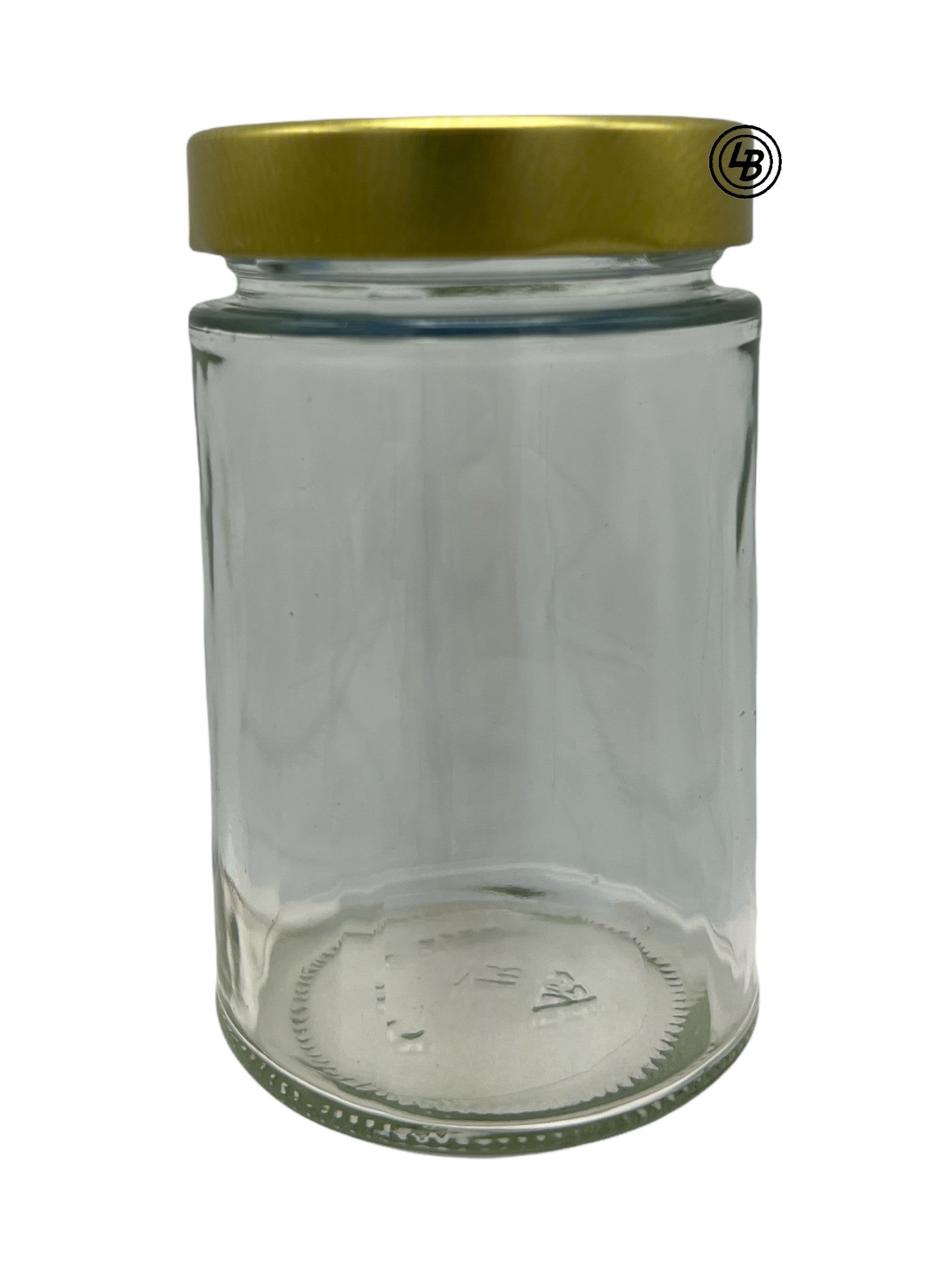 Glas 335 ml med 66mm guldlock