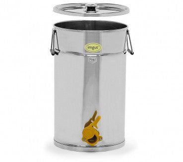 Tappkärl rostfritt 50 kg, Plastkran, 2 Handtag