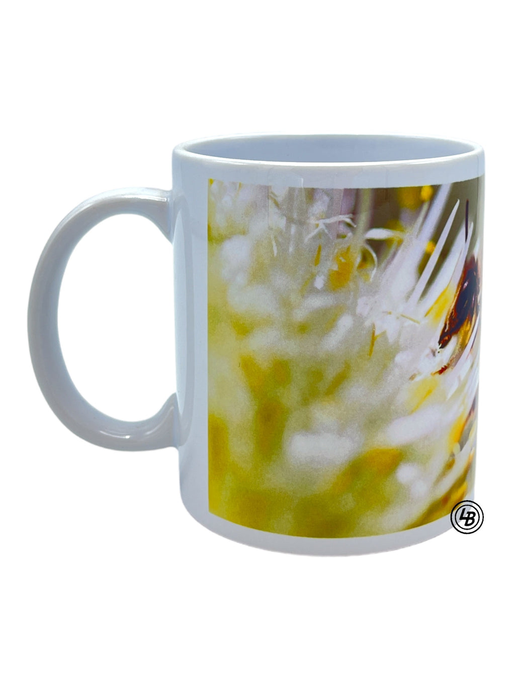Mugg "bi på vit blomma"