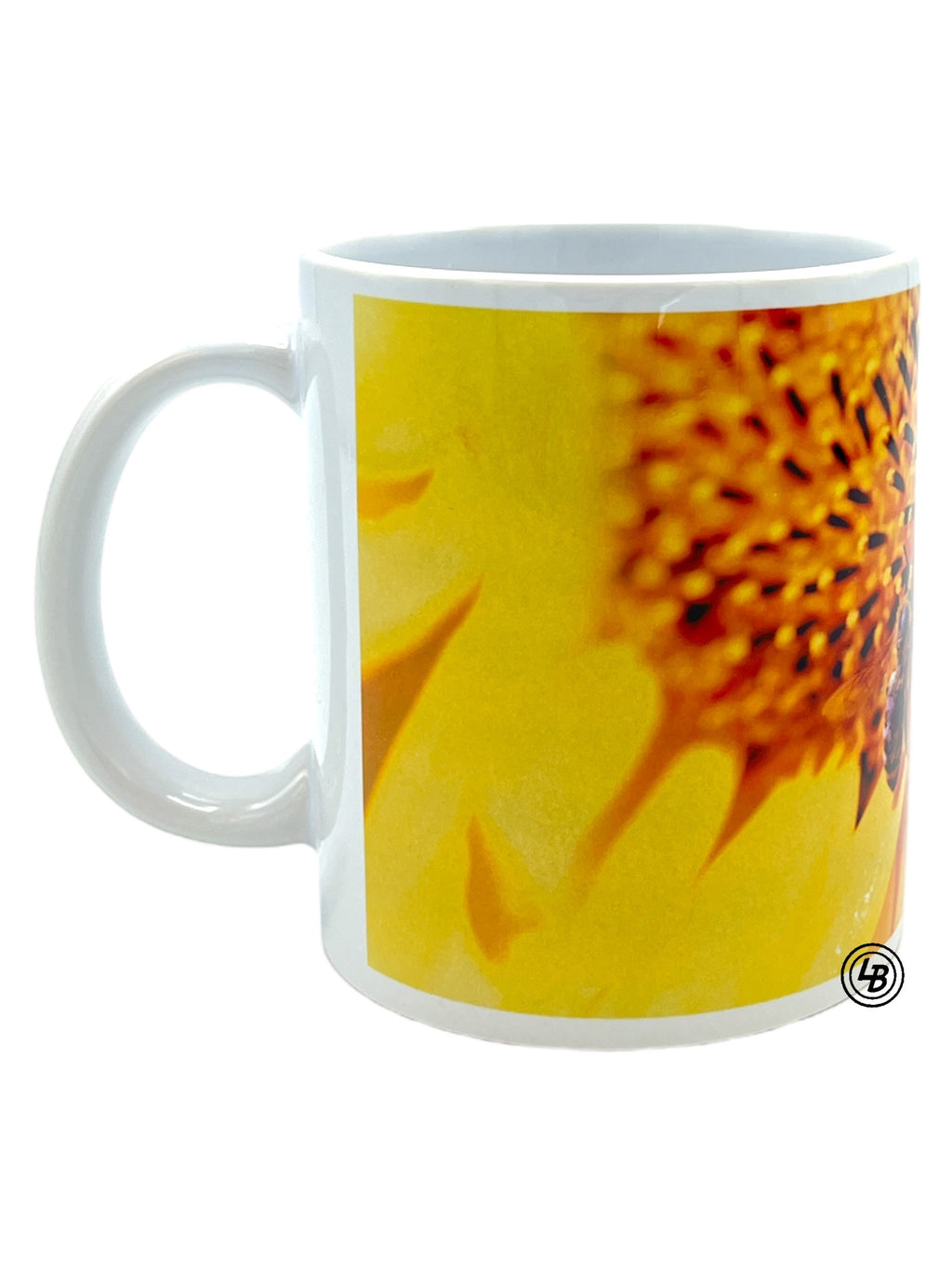Mugg "bi på stor gul blomma"