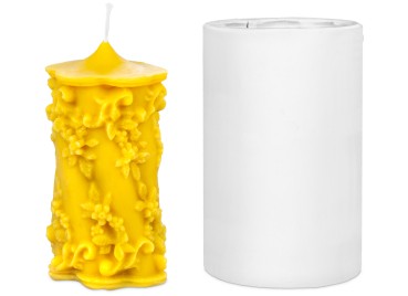 Gjutform Cylinder Skruvad Blomster 14 x 7 cm