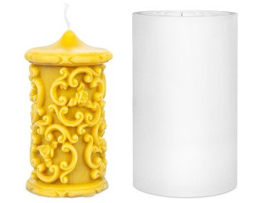 Gjutform Cylinder Blomstermotiv 15 x 8 cm