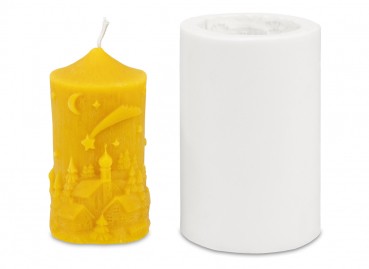 Gjutform cylinder vinterlandskap 11 x 5,5 cm