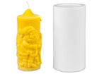 Gjutform cylinder med ren och jultomtemotiv 15 x 6 cm