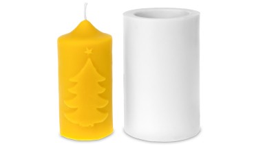 Gjutform cylinder med julgransmotiv 14 x 6,5 cm