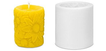 Gjutform cylinder blommor 8,5 x 6,5 cm