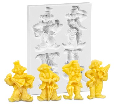 Gjutform clowner 4st 6 x 4 cm