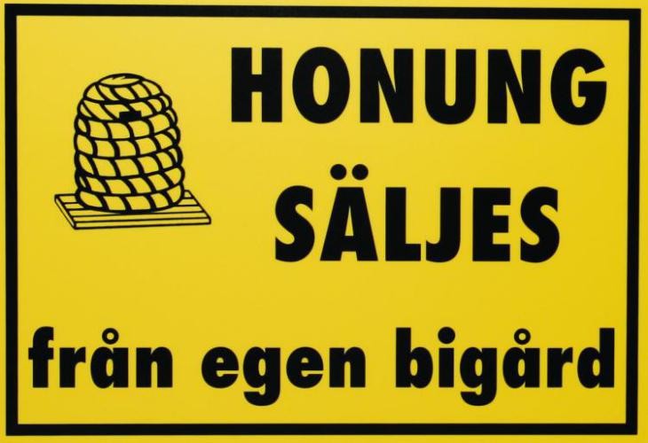 Klistermärke, Honung säljes från egen bigård