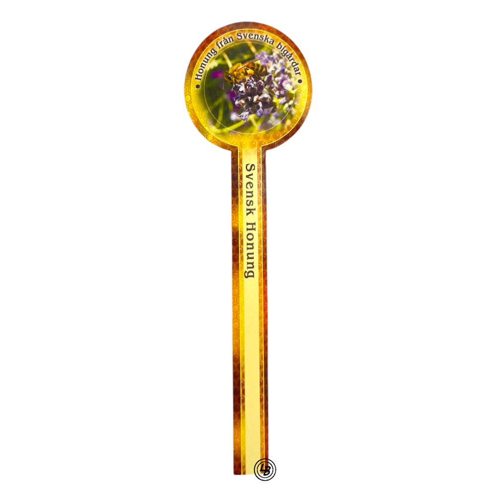 Locksigill "Lila blomma med text", 100 st