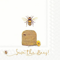 Vita lunchservetter - Save The Bees!