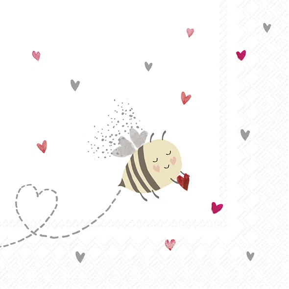 Kaffeservetter - Bee My Valentine