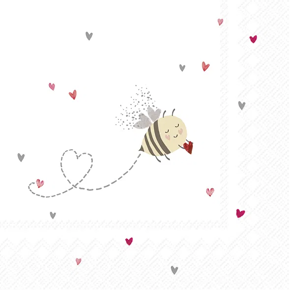 Lunchservetter - Bee My Valentine