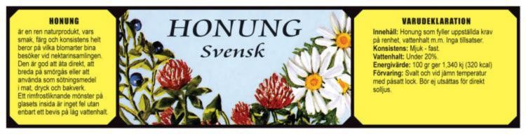 Etiketter, Honung Svensk, 100 st