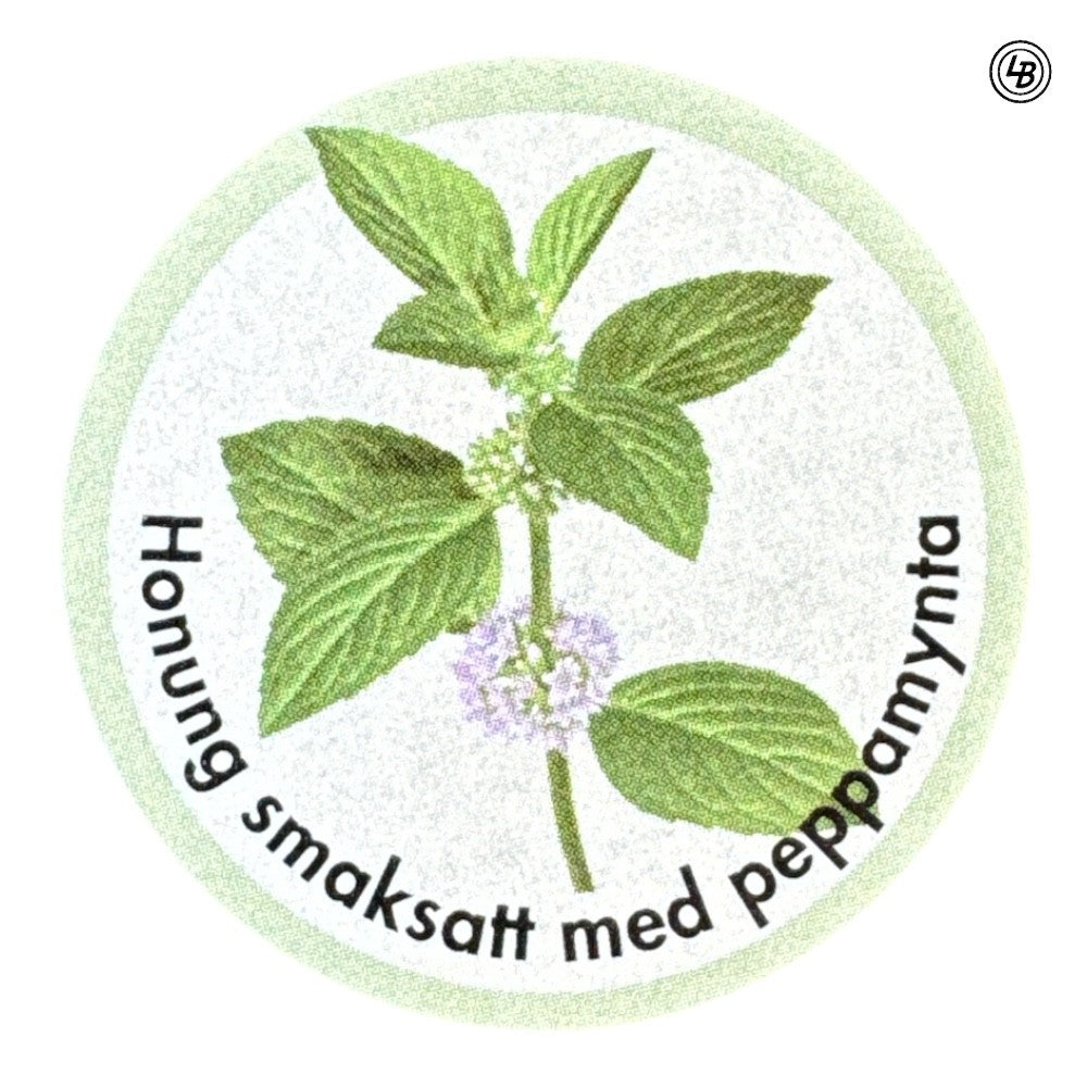 ETIKETT RUND PEPPARMYNTA 100ST