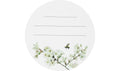 Rund etikett vit blomma 15st/ark