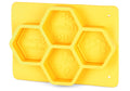 Tvålgjutform 4st hexagoner vaxmotiv, gul silikon
