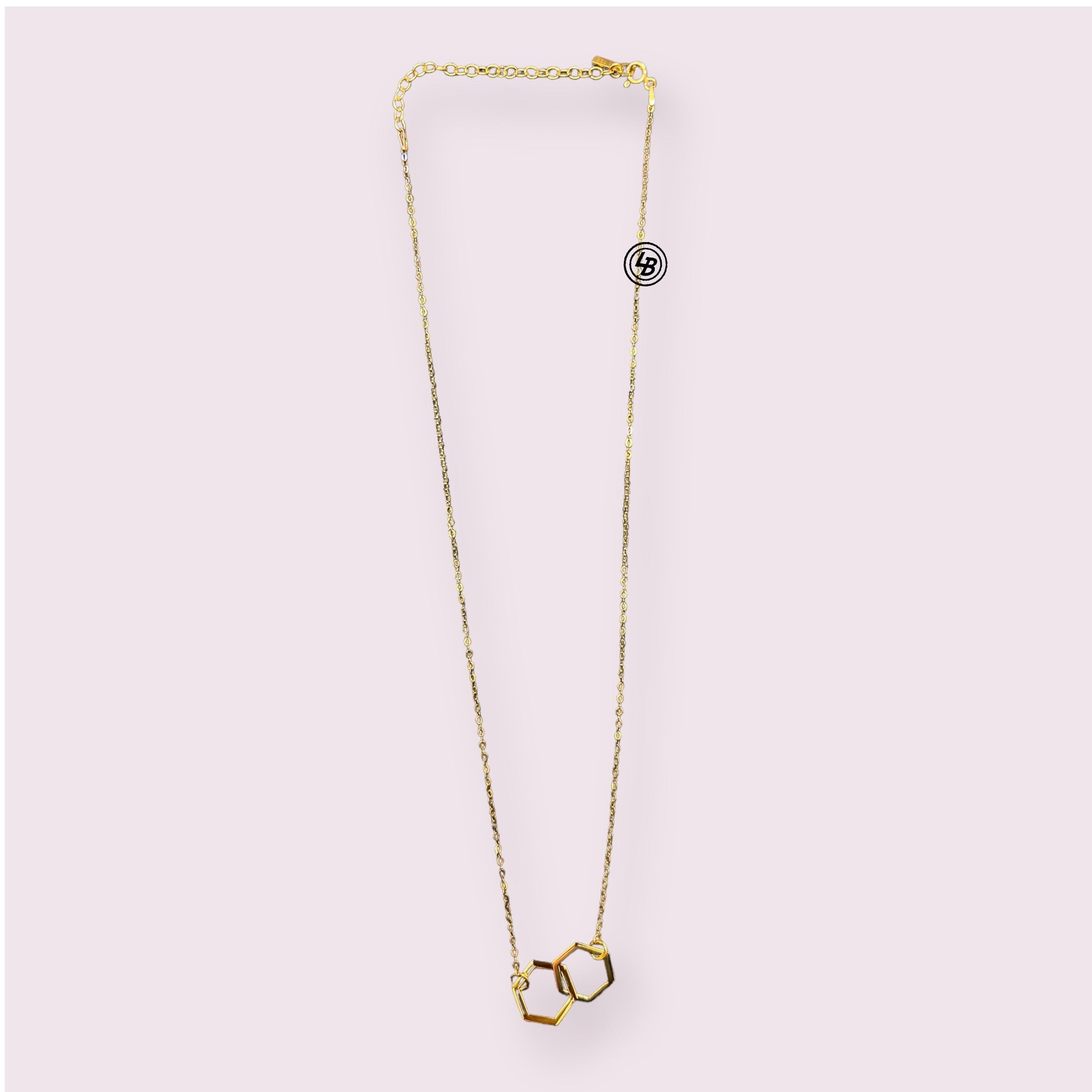 Halsband dubbelhexagon guld