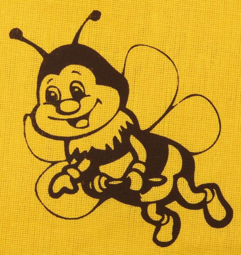 Tygpåse gul "bi"