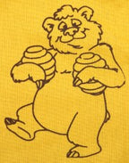 Tygpåse gul "björn"