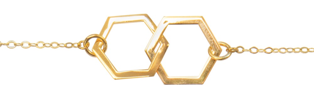 Armband dubbelhexagon guld