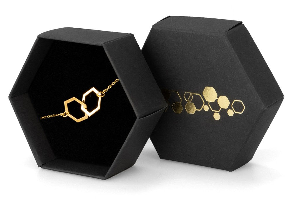 Armband dubbelhexagon guld