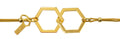 Armband dubbelhexagon guld med guldband
