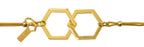 Armband dubbelhexagon guld med guldband