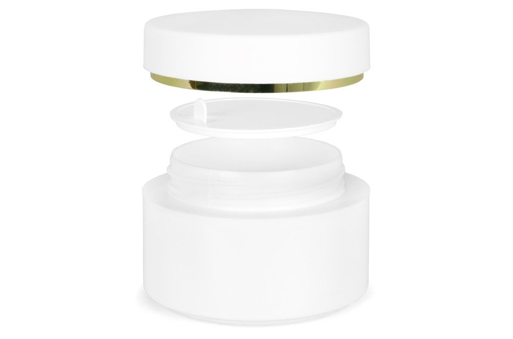 Burk till salva vit dekorativ metall, 50ml