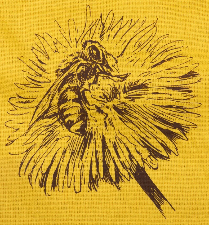 Tygpåse gul "blomma"