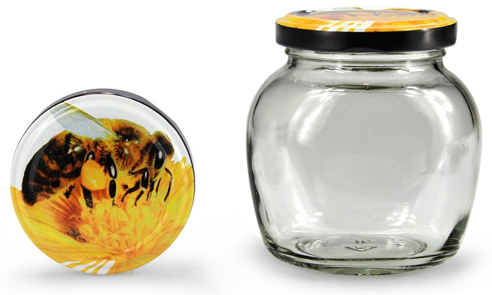 Ovalglas 212 ml med bimotivslock