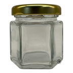 Glas 6-kant 45 ml med 43mm guldlock