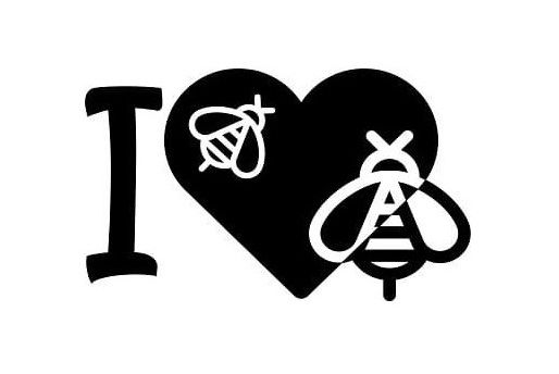 Klistermärke "I LOVE BEE" svart