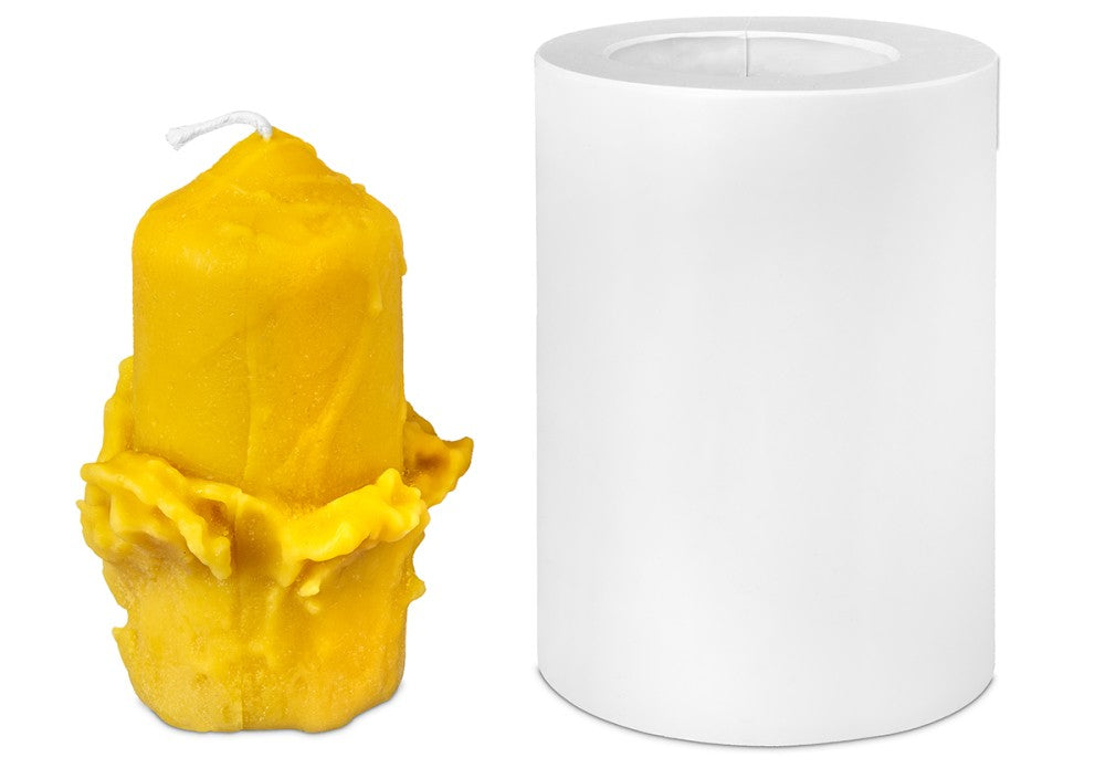 Gjutform cylinder abstrakt konstform 11 x 8 cm