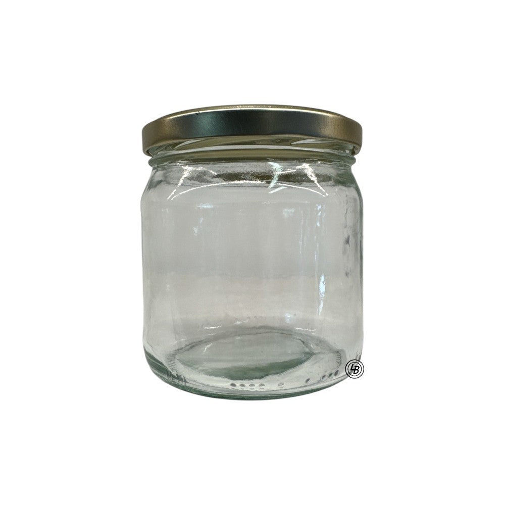 Glas 500g/420ml 2873st/pall med lock 82mm